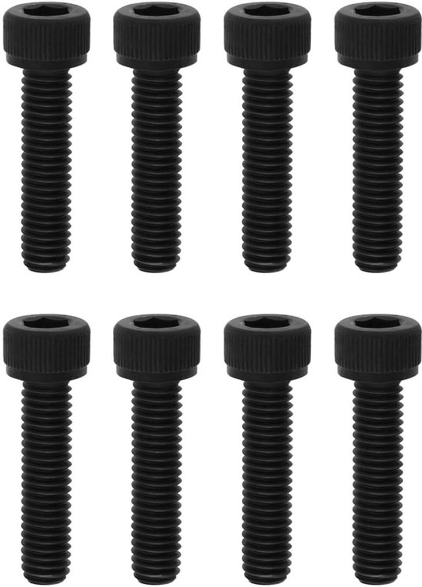 Vervangende bouten - 8 stuks - M6 x 25 mm - metalen zeshoekige socket kop schroeven - stuntstep Hic Scs Ics metrische draadschroeven - zwart
