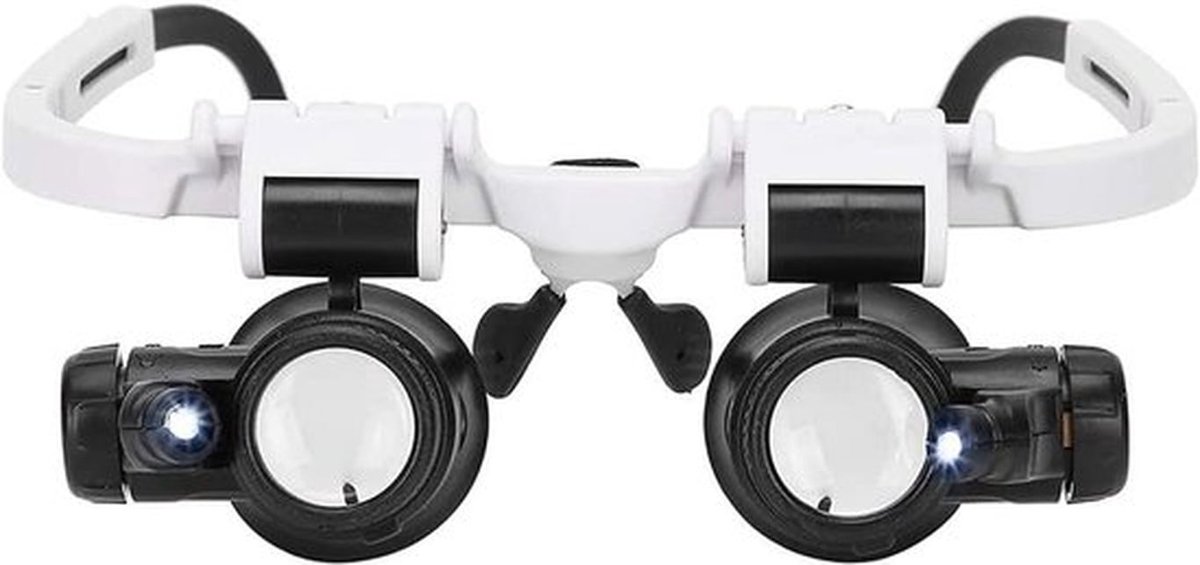 - Vergrootglas met LED Licht - 8X 15x 23x Vergroting - Hoofdband - Leesbril - Geschikt voor Juwelier Repareren - Zwart Bril Vergrootglas met LED Licht, 8X 15x 23x Vergroting, Hoofdband voor Lezen