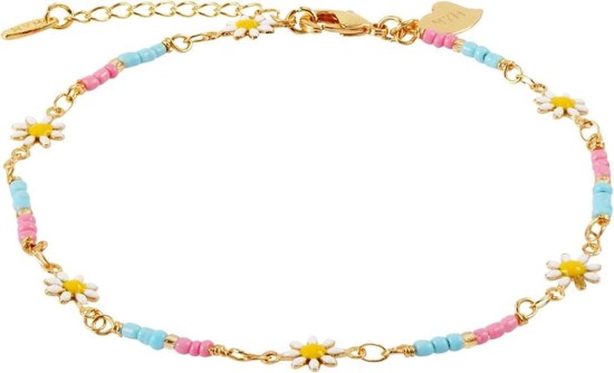Enkelbandje voor Vrouwen - Bloemen - Modieus - Koper Acryl - Sieraden Decoratie - Verjaardag Jubileum Cadeau - Geschikt voor Vrouwen Meisjes - Wit Daisy Enkelbandje.