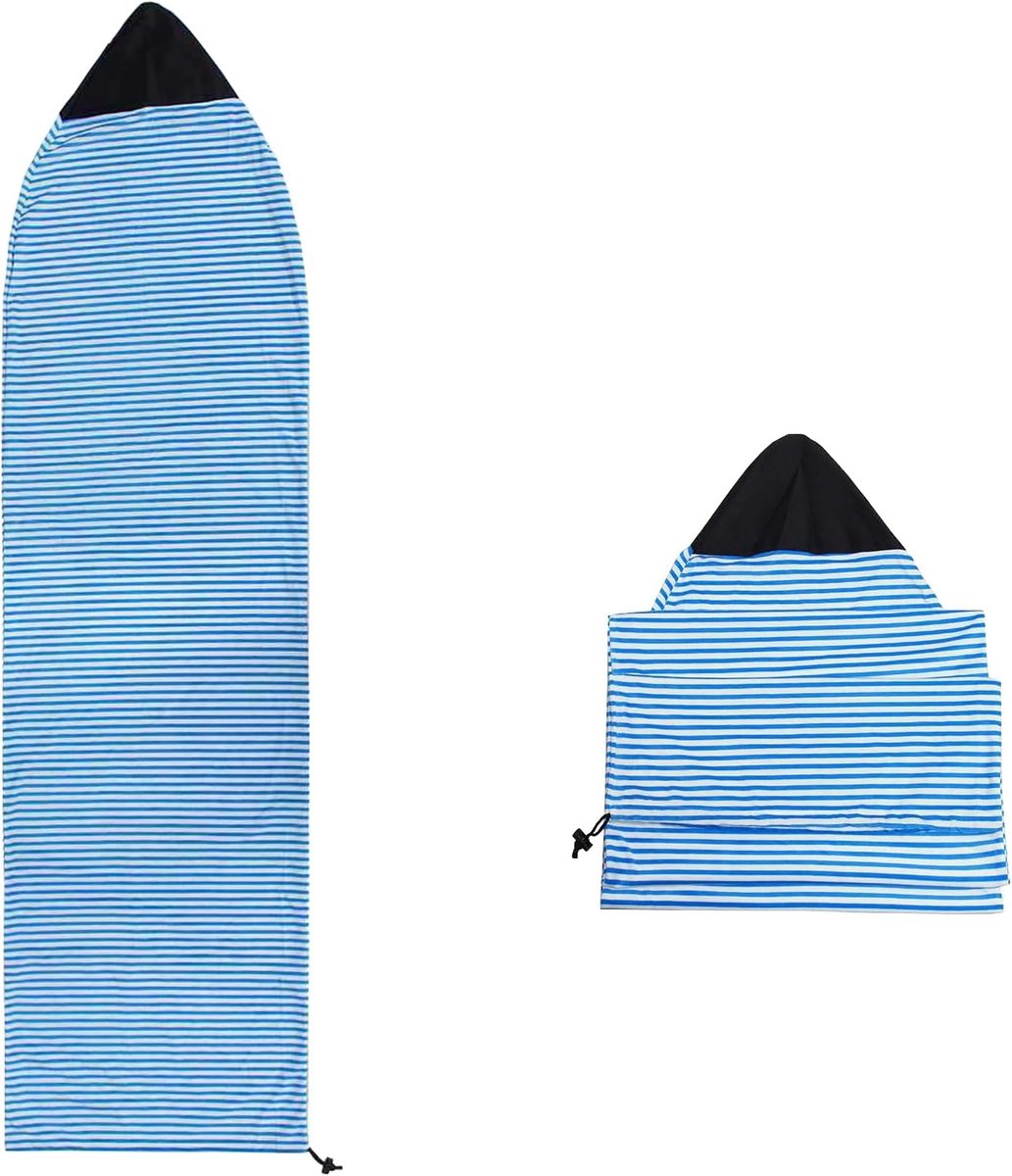 KZQ Surfboardhoes - Surfboardsok - Surfboardopbergtas - Sluiting met trekkoord - Surftas - Geschikt voor longboards, paddleboards en stand-up paddleboards - 200 x 50 cm - Blauw
