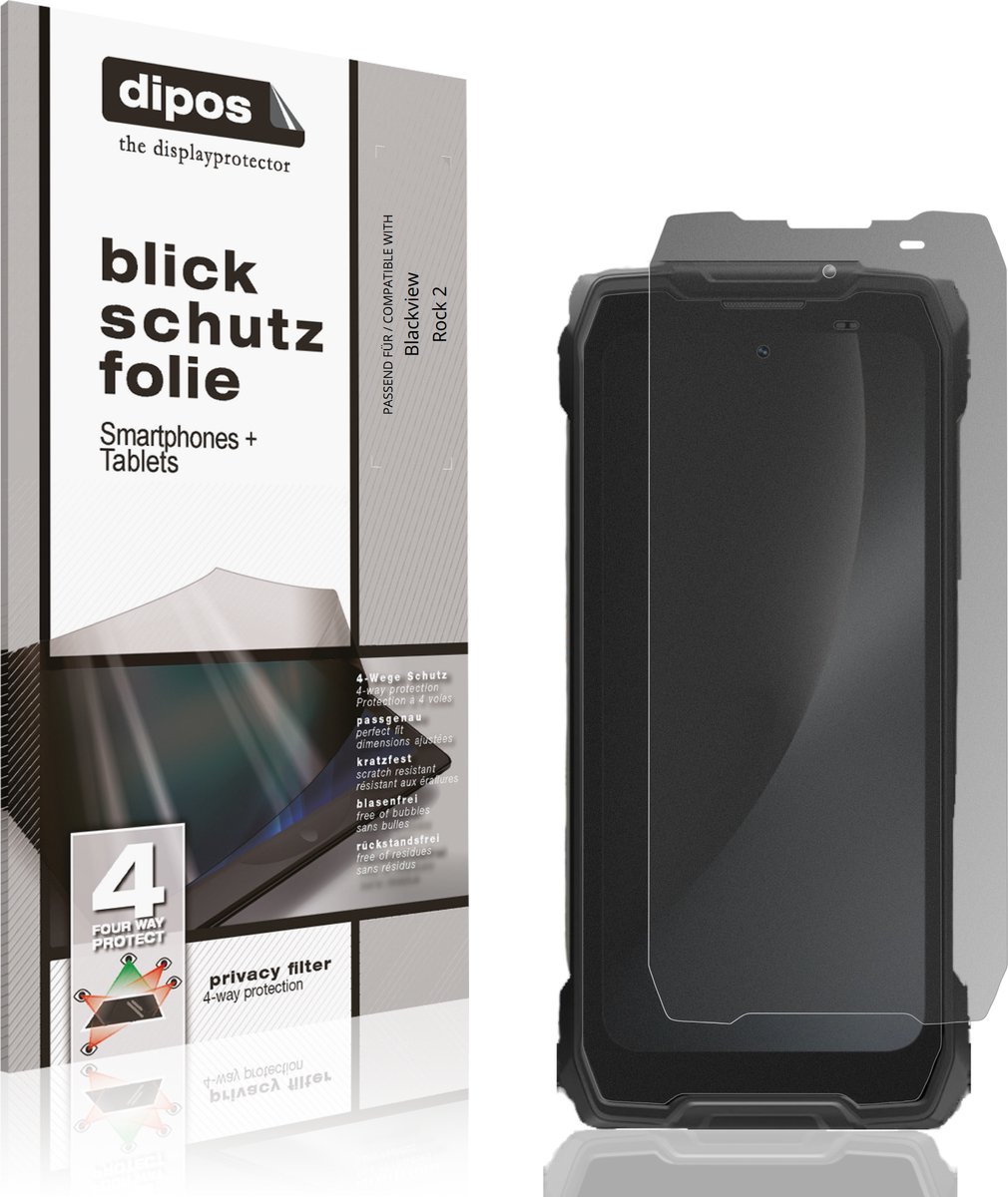dipos – Matte Privacy Screenprotector geschikt voor Blackview Rock 2 | Anti-Spy Beschermfolie