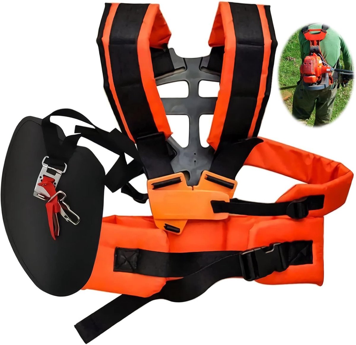Professionele Schouderband voor Grastrimmer, Dubbele Schouderriem voor Tuinonderhoud, Comfortabele Trimmer Accessoire voor Efficiënt Grasmaaien