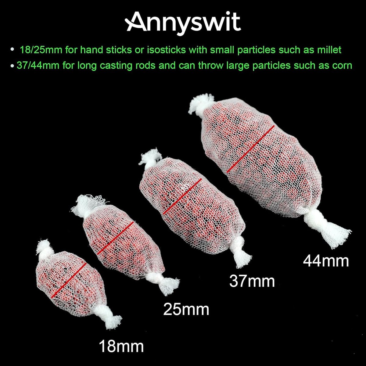 PVA Mesh Kit van 5 meter met Scharen, Trechter en Plunjer voor Karpervissen - Inclusief 18, 25 en 37mm PVA Tassen, Snelle Oplosbare Vulling voor Boilie Aas en Voeder Rig