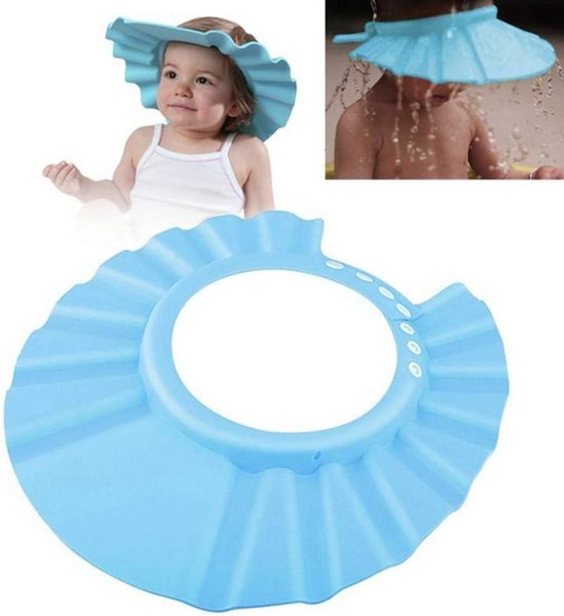 Bad Vizier voor Baby's en Peuters | Verstelbare douchekap voor haarwassen | Roze oogschild voor meisjes | Waterbescherming tijdens het douchen