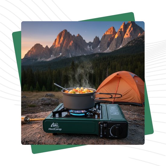 MaxiCamp - Campingkooktoestel GREEN SafeTwist-Off - 2100 W - met grillplaat — afbeelding 3