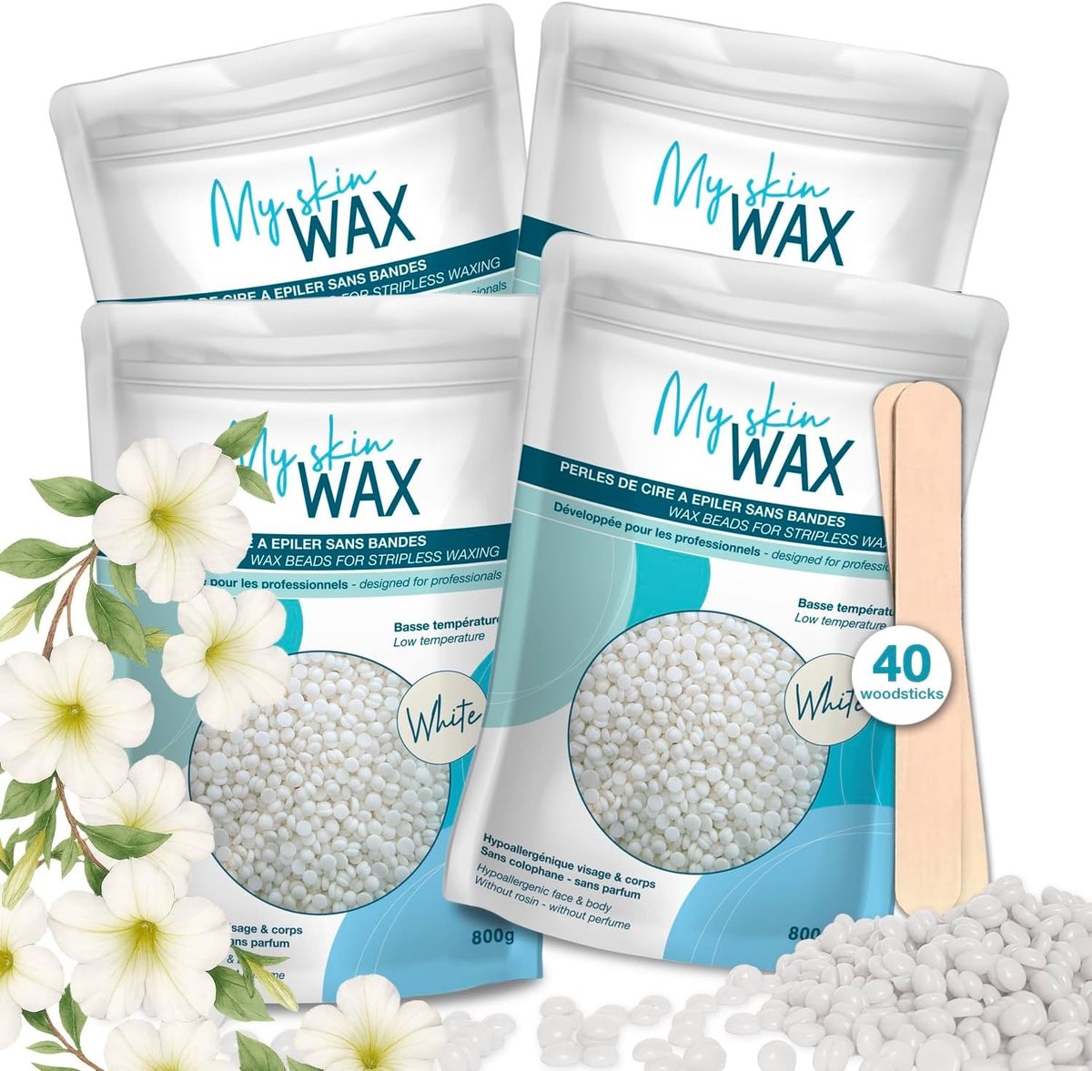 Ontharingswas - Hypoallergeen - 800 g - Zachte Ontharingswas voor Gevoelige Huid - Voor Mannen en Vrouwen
