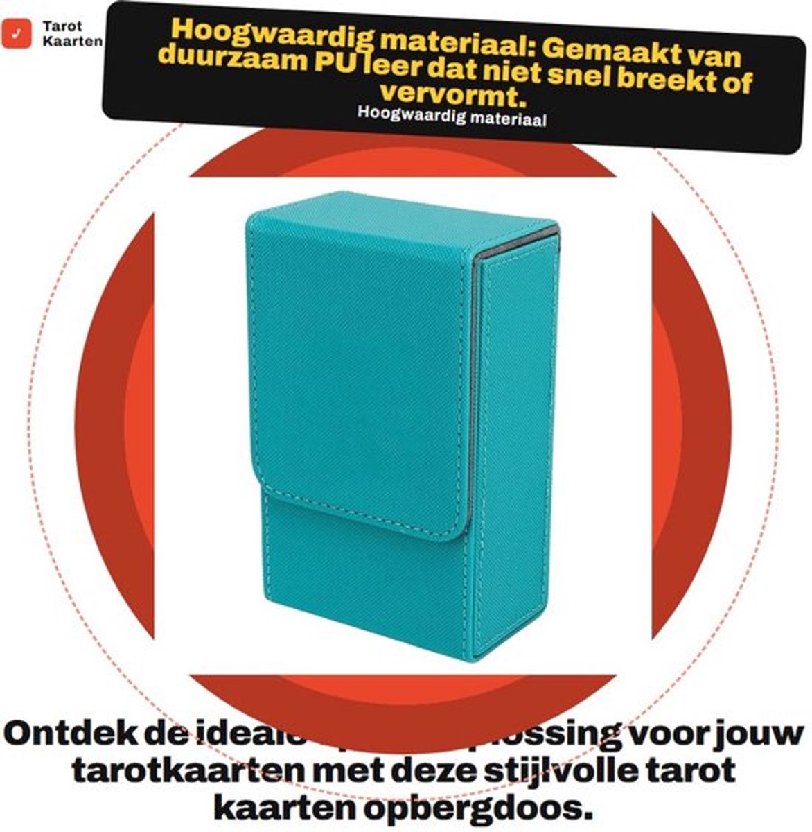 Tarotkaartenhouder Dubbele Laag - PU Leer - Antislip - Zonne/Maan Ontwerp - Geschikt voor 95+ Kaarten - Elegant en Comfortabel - Kaartenbox
