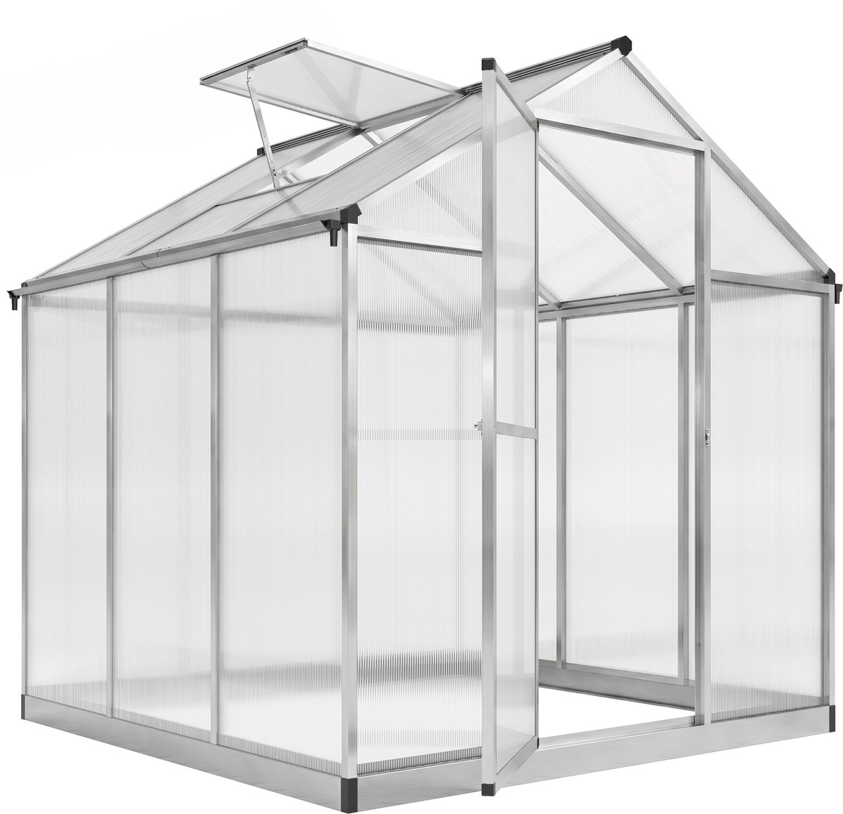Outsunny-kas - Aluminium - 242x190x195cm - Transparant