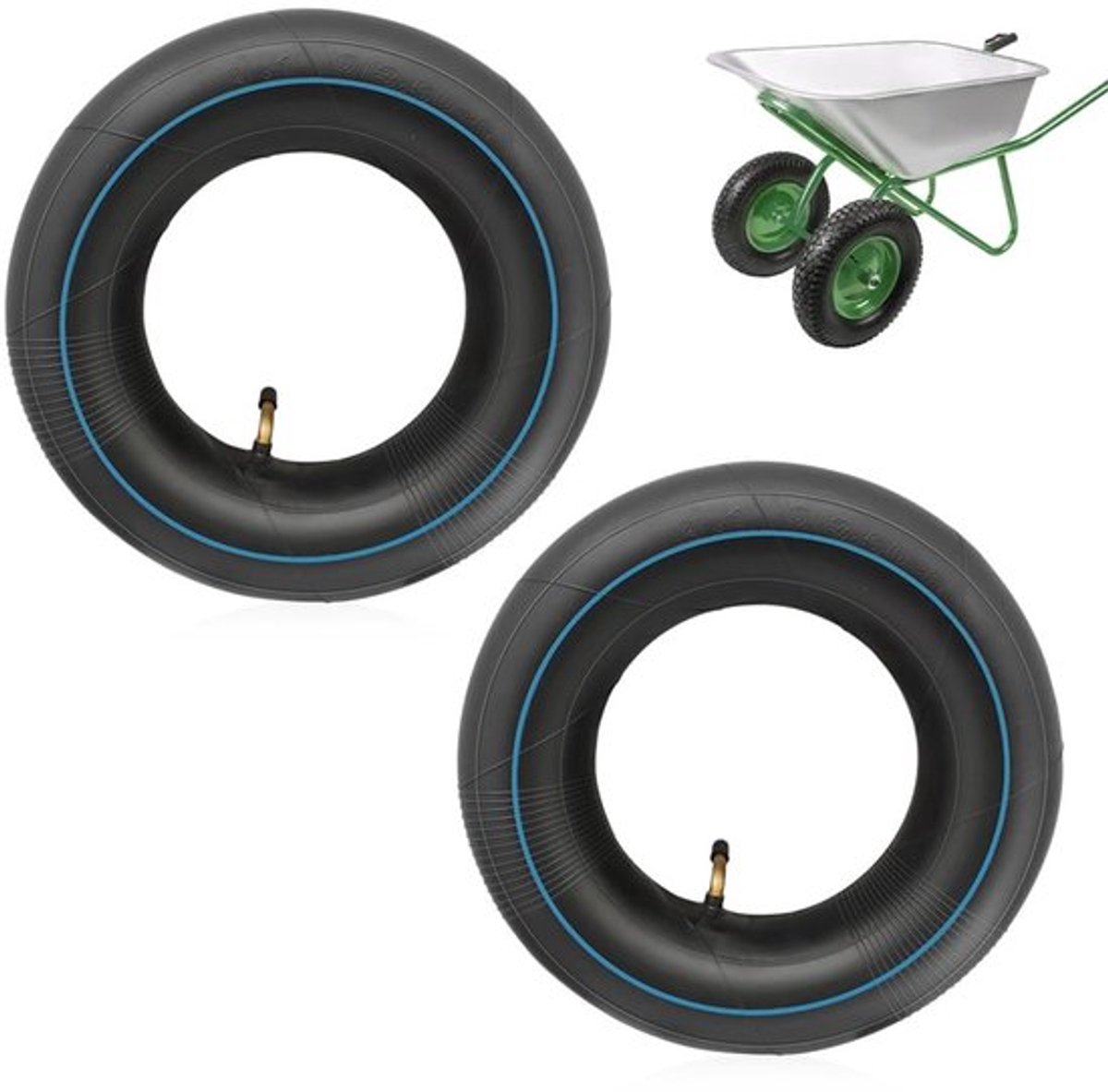 Kruiwagenband 4.10/3.50-6 - Binnenband - Gebogen Klepsteel - Duurzaam Rubber - Robuust - Optimale Luchtdichtheid