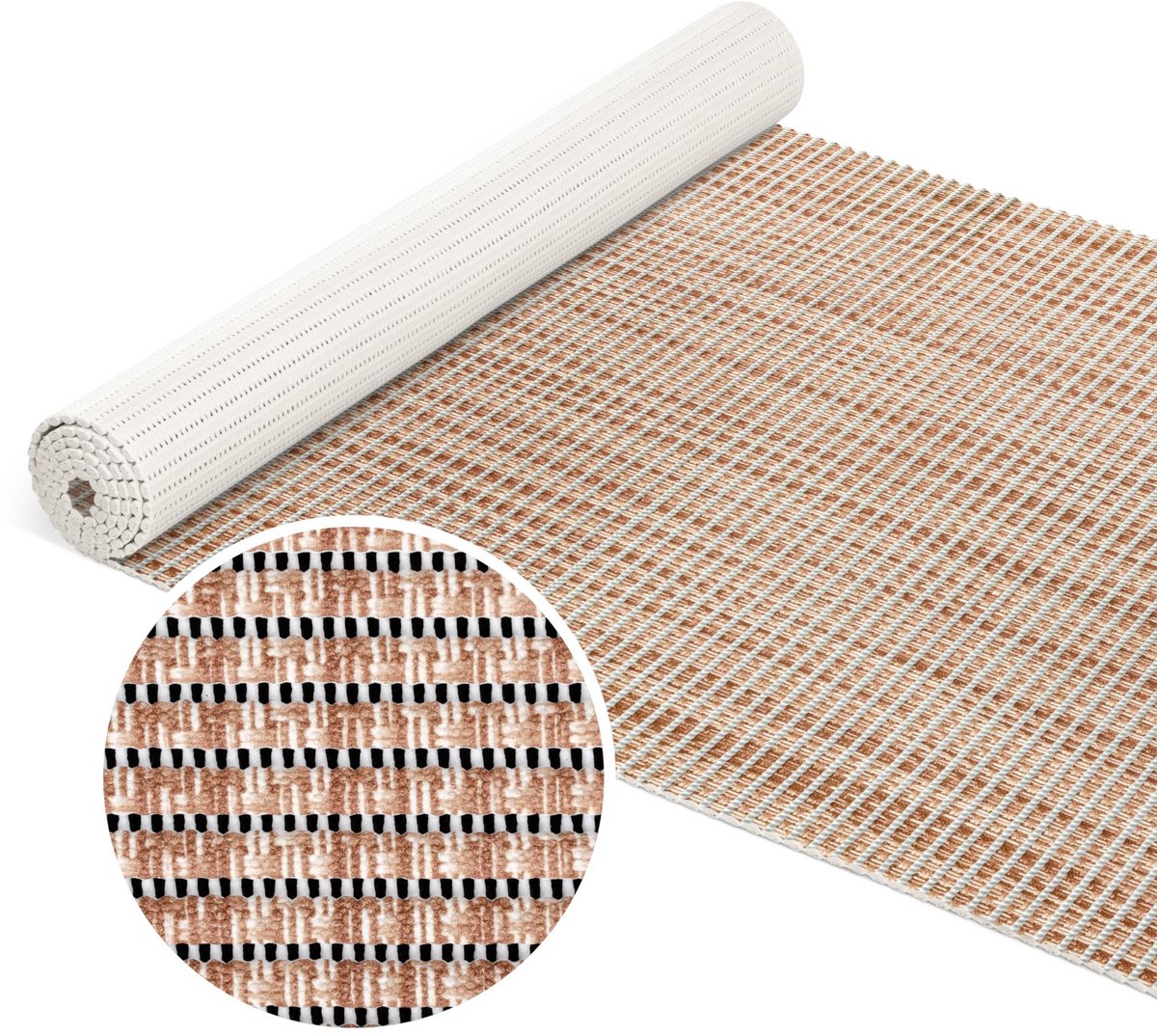 ANRO Badmat Gemêleerd Beige 65x1000cm Antislip Douchemat Afwasbaar Sneldrogend