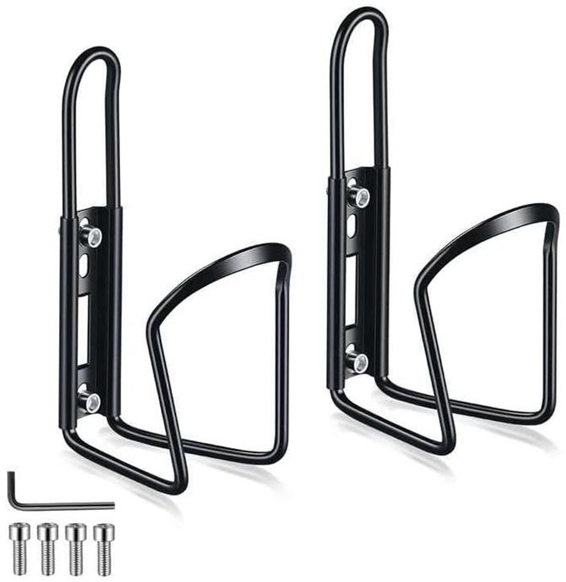 KZQ 2-delige Bidonhouder voor de fiets - Fleshouder van aluminiumlegering - Inclusief schroefbevestiging - Geschikt voor mountainbikes en racefietsen, ideaal voor sportief en avontuurlijk fietsen - Zwart
