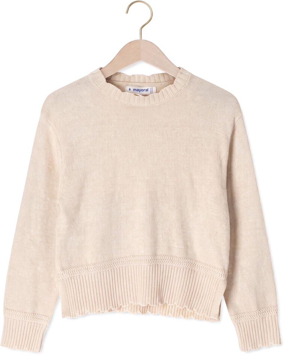MAYORAL Knitted Smooth Sweater Truien & Vesten Meisjes - Sweater - Hoodie - Vest- Beige - Maat 128