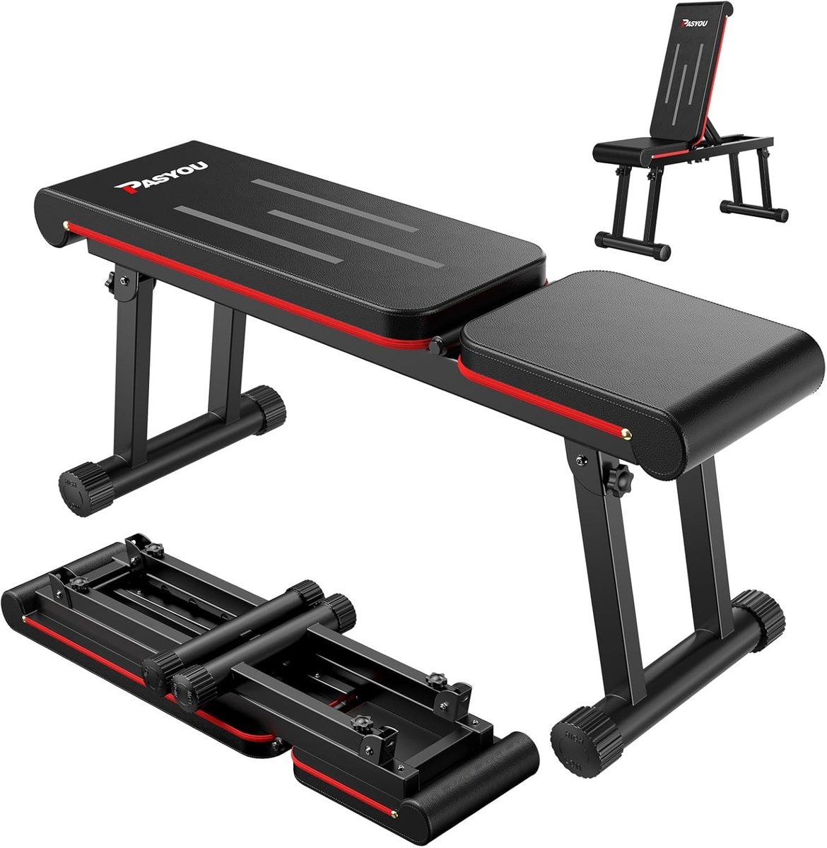 Halterbank - Zwart - Verstelbare en Inklapbare Fitnessbank - 300KG Draagvermogen - Voor Thuisgym