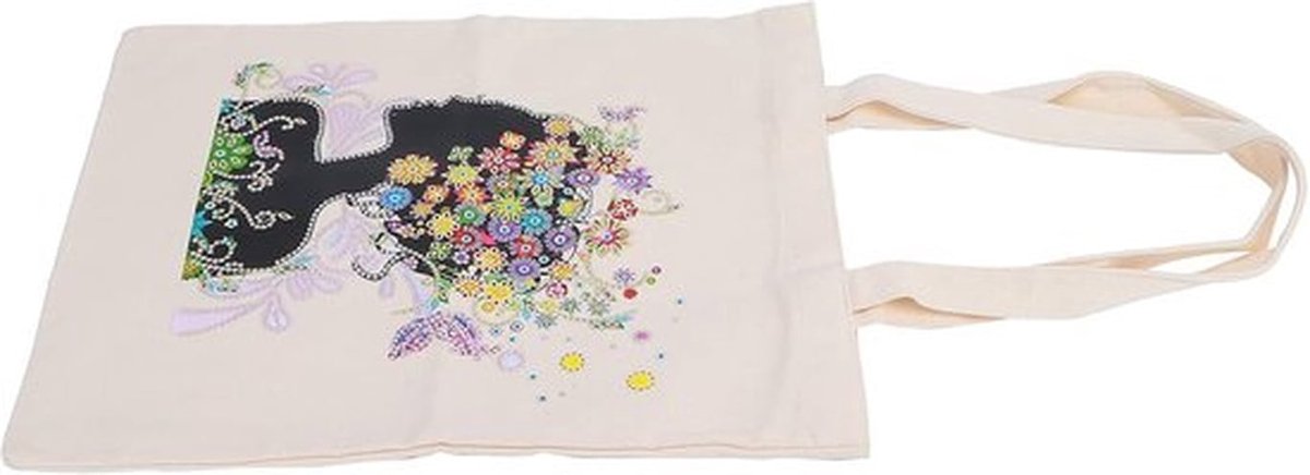 Tote tas - Praktische, kleurrijke winkel tas - Gemakkelijk te dragen, herbruikbare tas voor school - Opberg tas - Picknick - Reis - Cadeaus - wit - casual