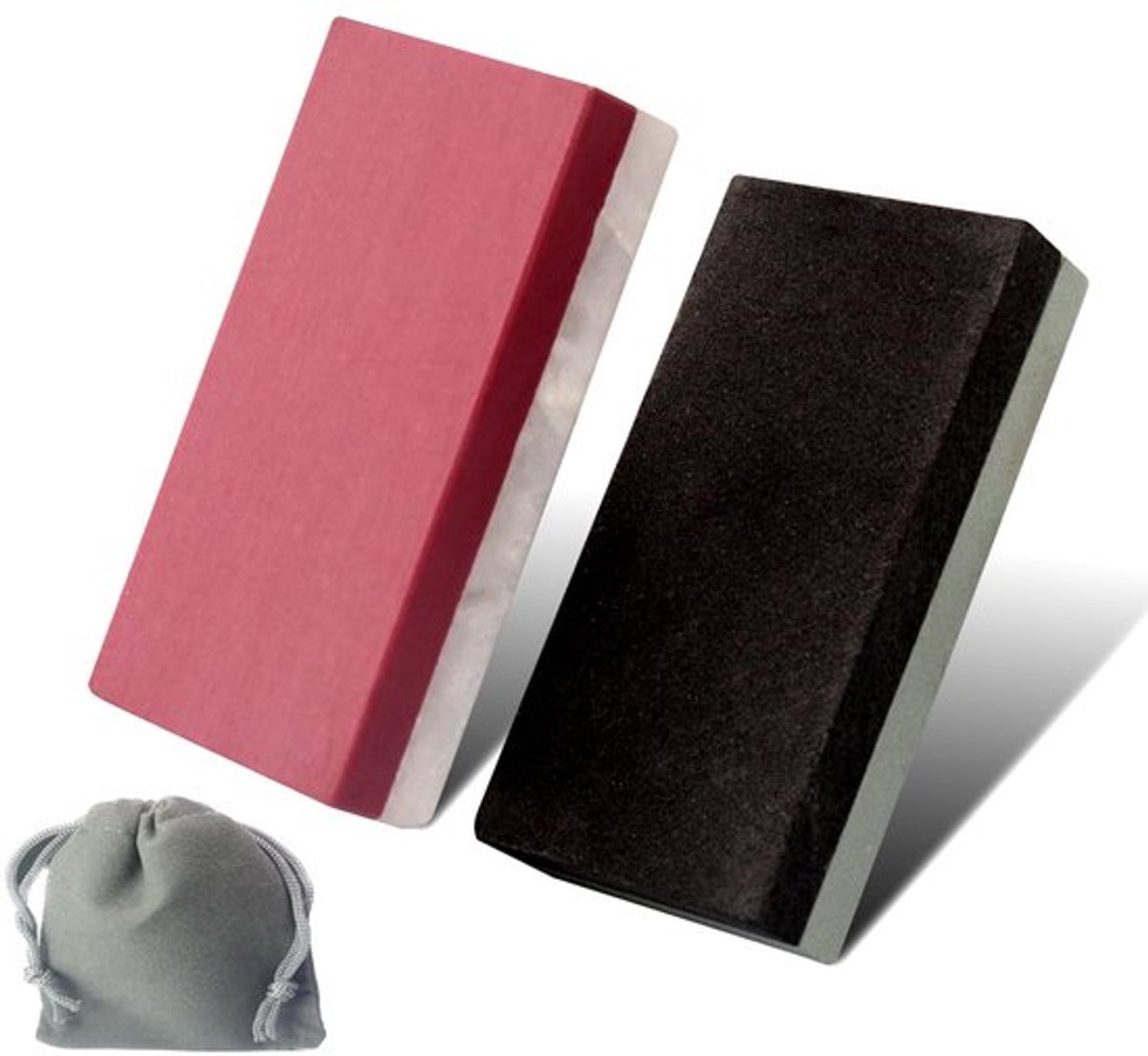 2-delige set slijpstenen in zakformaat, dubbelzijdig fijn/grof, kleine slijpsteen (400#/800#)-(3000-4000#/8000-1000#) [5 x 2,5 x 1 cm]