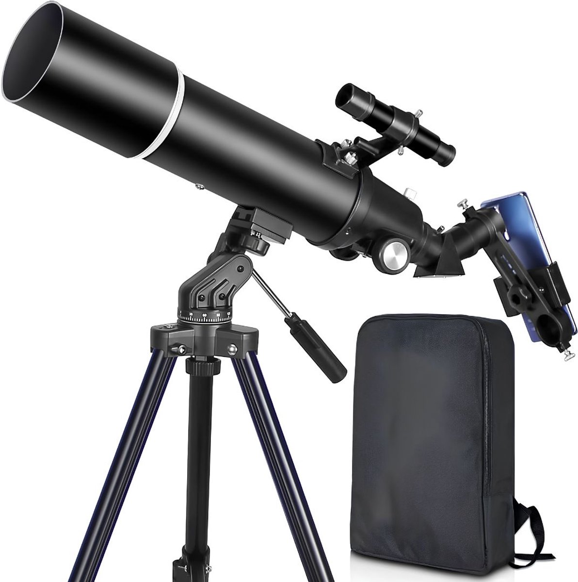 NIVA® Sterrenkijker - Refractor Sterrenkijker voor Maan en Sterren - Astronomietelescoop – Zwart - 40cm x 20cm x 12cm