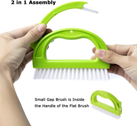 Tegelborstel Set - Voeg Borstel - Kieren Schoonmaken - Ergonomisch Handvat - 5 Stuks - Grijs — afbeelding 4