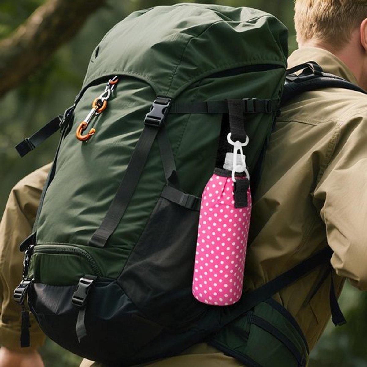 Wegwerp waterfles hoes - houder - isolerend - roze en zwart - geïsoleerde koeler - plastic flessen - water cover - rits - Smartwater 16,9/20Fl Oz, Evian 16,9Fl Oz - geschikt voor - roze of zwart - Merkloos.