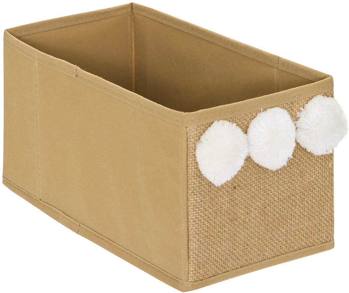 Opvouwbare opbergdoos met handvat en pompons