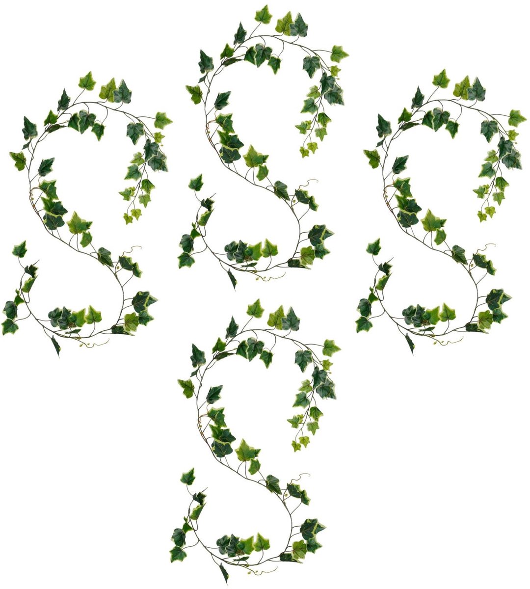 Mica Decorations Kunstplanten Hedera Slinger - 4x - 160 x 10 cm - mix groen - kunststof - decoratie - bladmix groen