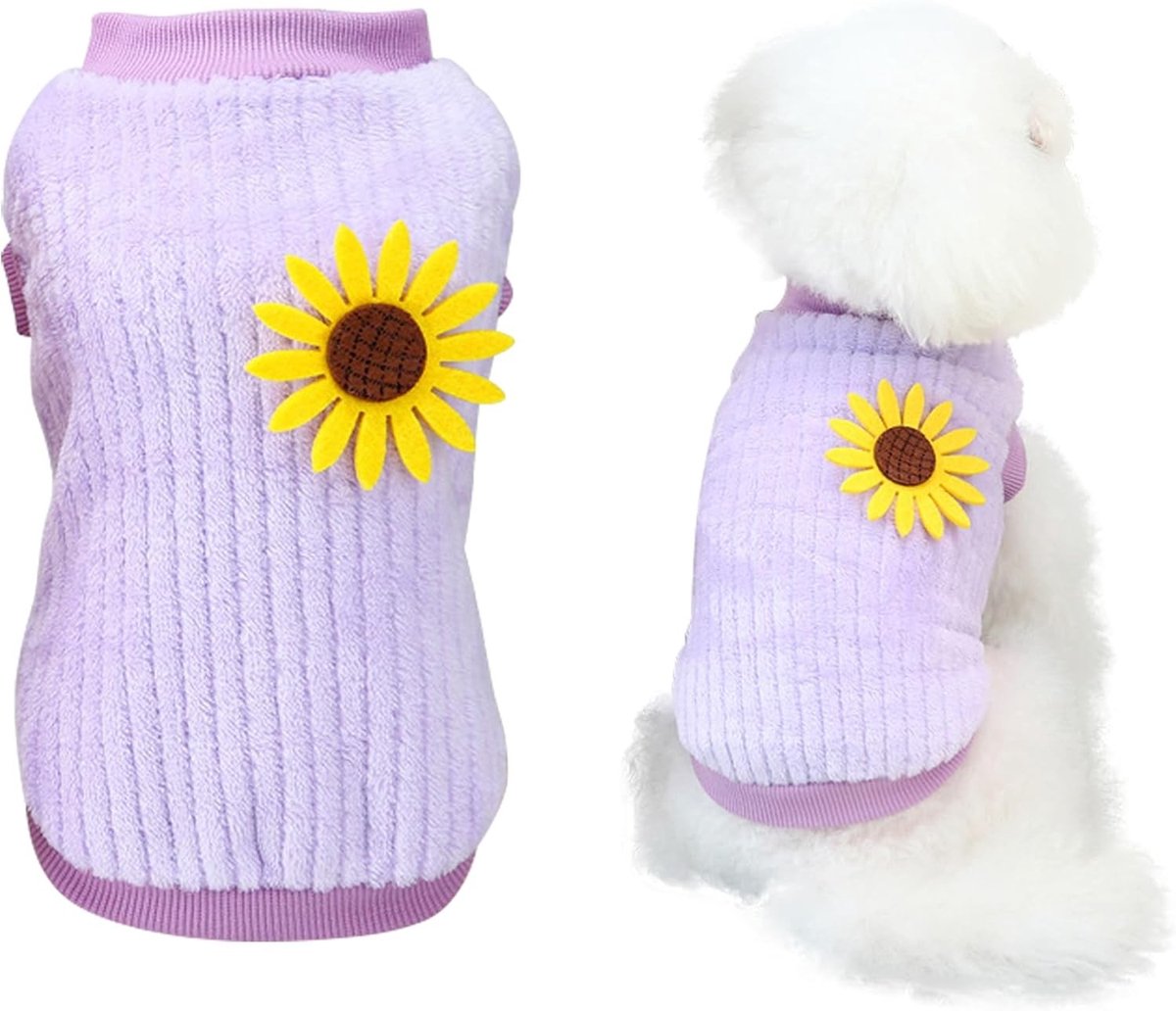 Hondentrui van Pluche - Zachte, Dikke en Warme Kleding voor Honden en Katten in Paars, Maat 2XL voor de Winter