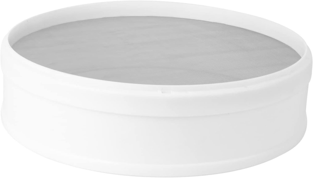 Tuinzeef Met Gaasfilter - Grondzeef Compostzeef - Tuinaarde Verfijnen - Duurzaam Kunststof Materiaal - 30x30x7.8cm - Wit