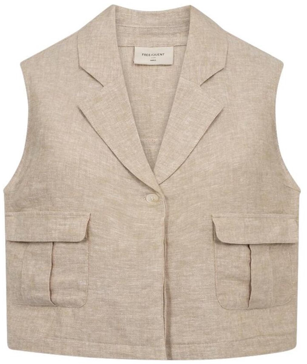 Freequent Gilet Fqlava Waistcoat 208323 Sand Melange Dames Maat - XXL