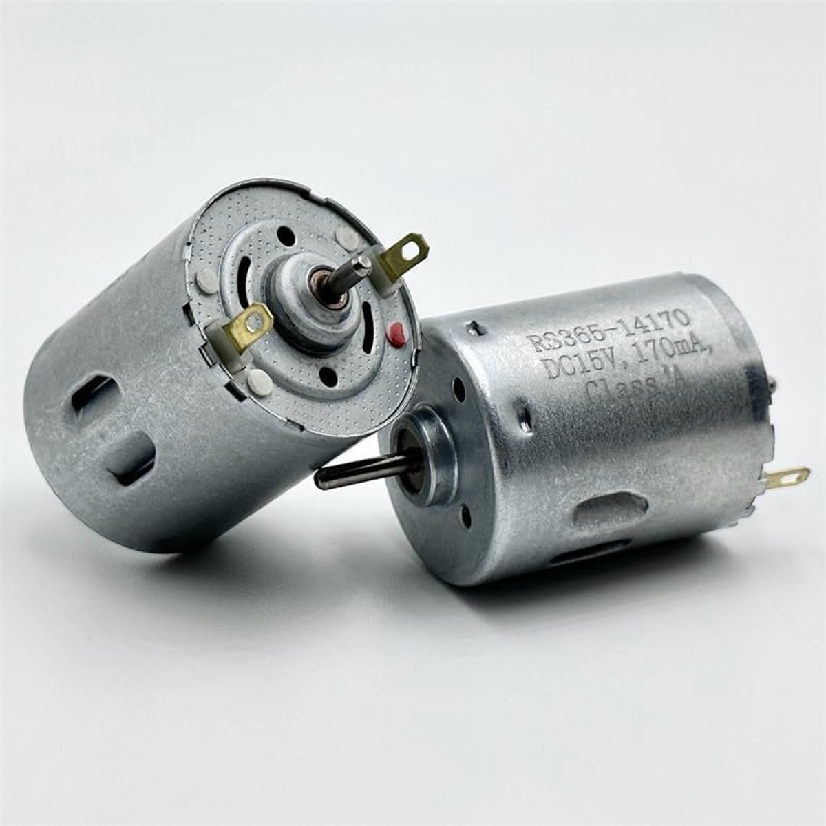 Mini Motor - DC Motor - DIY Projecten - Dubbele As - 27.7 mm Diameter - Zilverkleurig