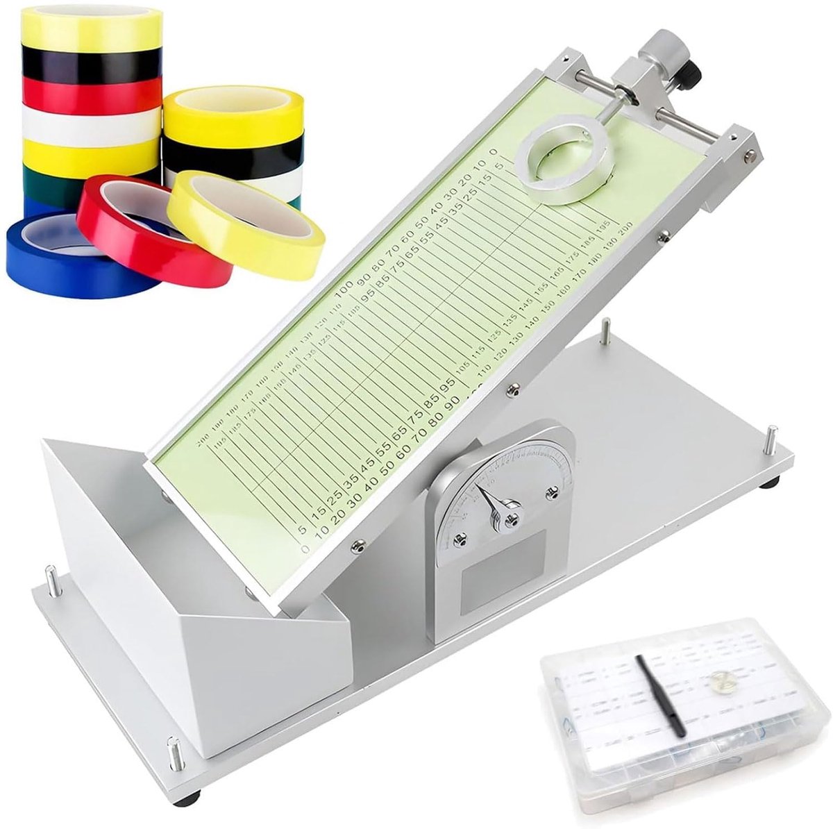 Lijm Tester - Tack Meter - Kwaliteitscontrole Lijm - Verstelbare Hoek - 6 kg - Geel/Zilver