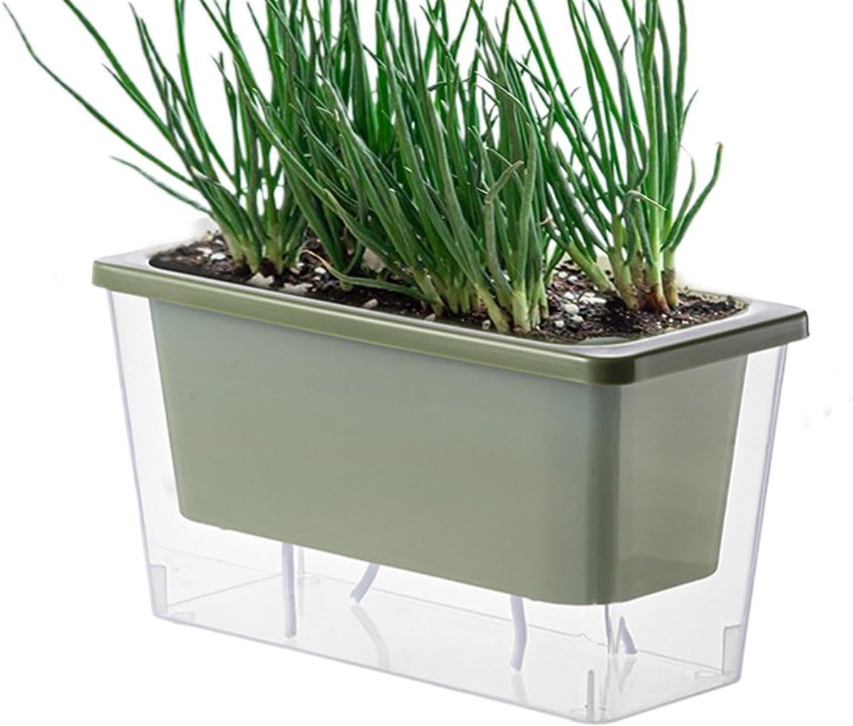 Zelfbewaterende Plantenpot - Bloempot Organizer - Planten Verzorgen - Automatisch Watersysteem - 26.5 x 14 x 12 cm - Groen