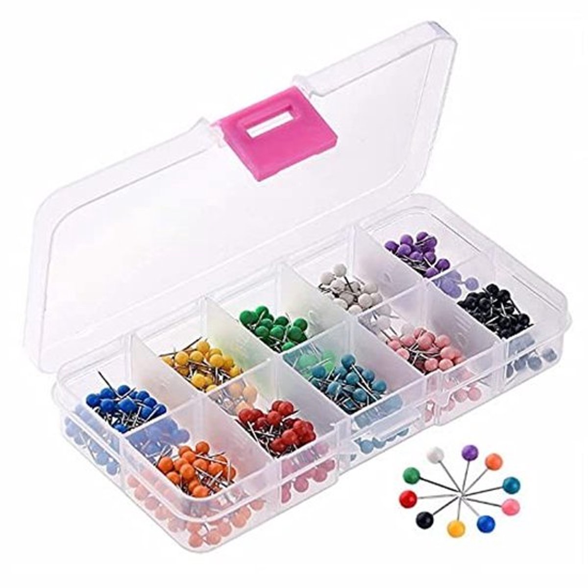 Store_9 - Push Kaartpennen - Kleurige Hoofden - 500 Stuks - Kaart Markering