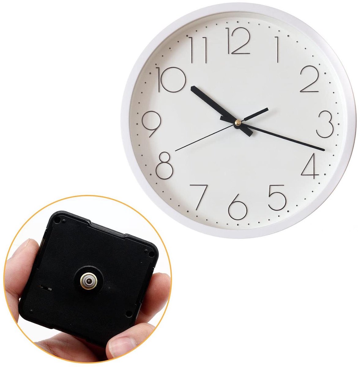 carmdering - Klokmechanisme - Quartz Uurwerk - Wandklokwerk - Stil, nauwkeurig 1 sec/dag, energiezuinig, AA-batterij, 20-30cm wijzerplaat - Voor reparatie & DIY - Compleet met wijzers