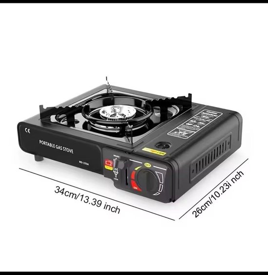 Camping Gasstel met Koffer - Draagbaar Kooktoestel - Inclusief 12 Butaangas Patronen - Compact Ontwerp - Voor Kamperen en Outdoor — afbeelding 4