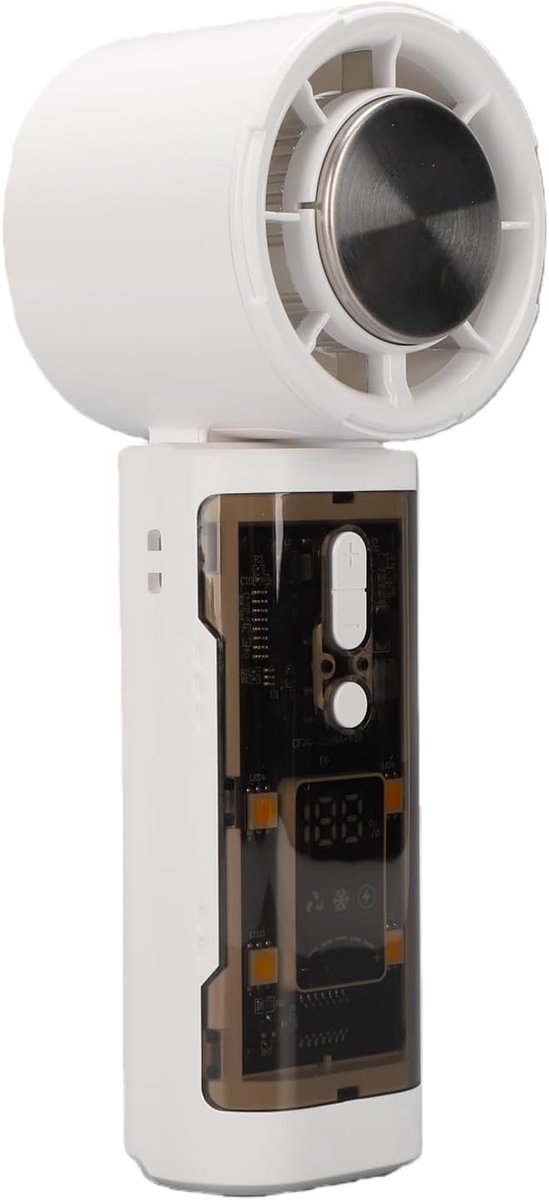 Draagbare Handventilator - Mini Ventilator Zakventilator - Persoonlijke Koeling - Halfgeleider Koelchip - 4000mAh Batterij - Wit