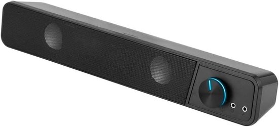 Stereo Soundbar - PC Speaker - Muziek Luisteren - Compact Ontwerp - 382 x 69 x 60 mm - Zwart — afbeelding 5