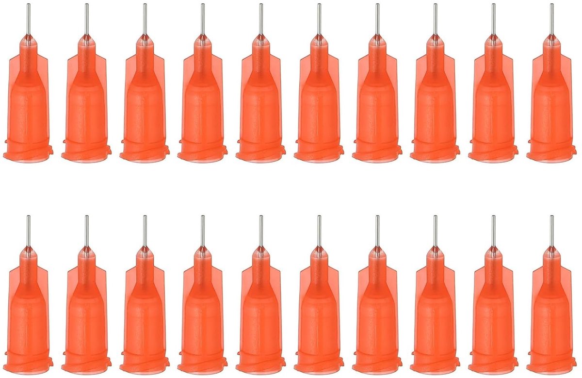 Dull Needles voor Spuiten, Dosing Needles 24 g, 20 Stuks, 1/4 Inch, Ideaal voor Vullen van Olie, Lijm en Vloeistoffen met Lure Lock Applicator
