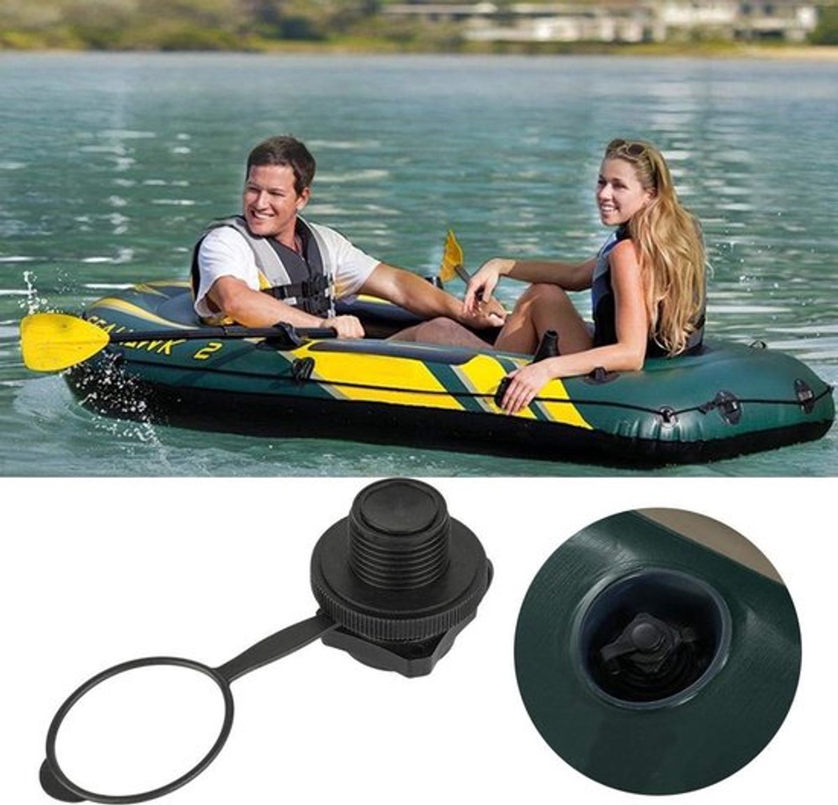 Vt products - Inflatable Boot Air Valve - Vervangingsventiel - Zwart - 22.9mm