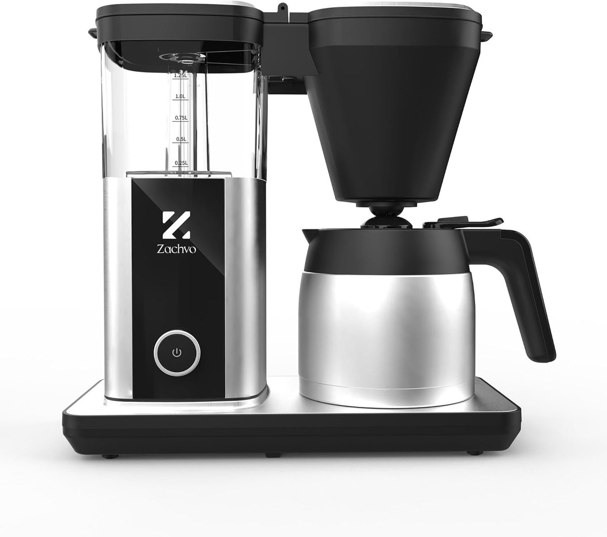 Koffiezetapparaat - Roestvrijstaal - 1,25 liter capaciteit - Herbruikbaar filter - Voor Koffieliefhebbers