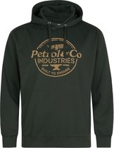 Petrol Industries - Heren Plus Size hoodie met print ridgeview - Groen - Maat 5XL