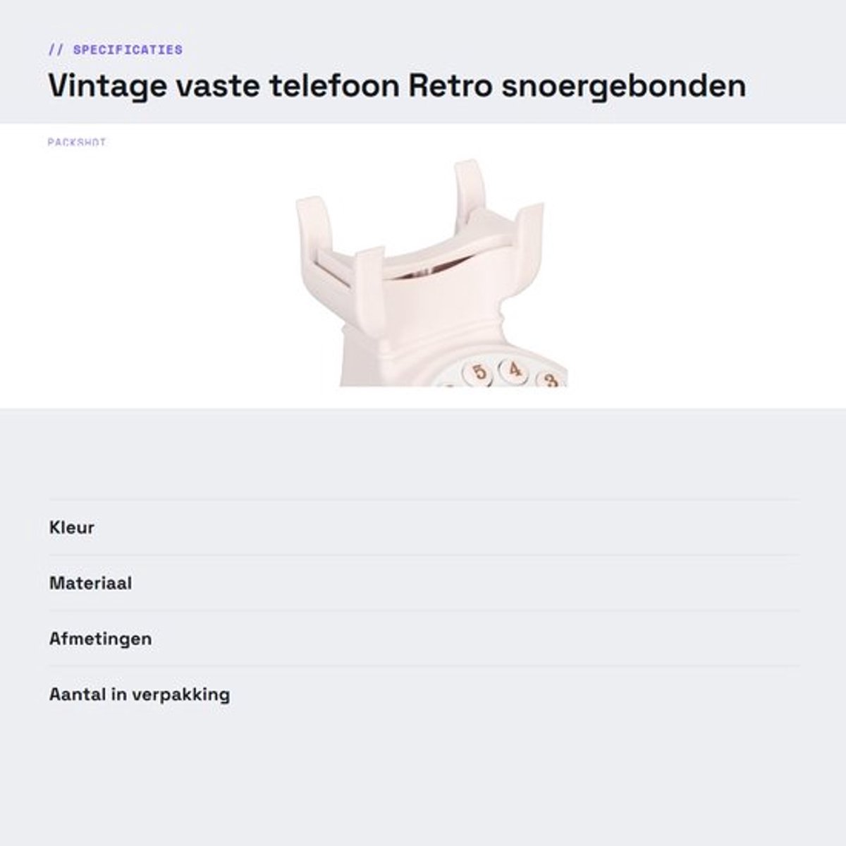 Dailygoody - Vintage vaste telefoon - Retro snoergebonden telefoon - Decoratieve