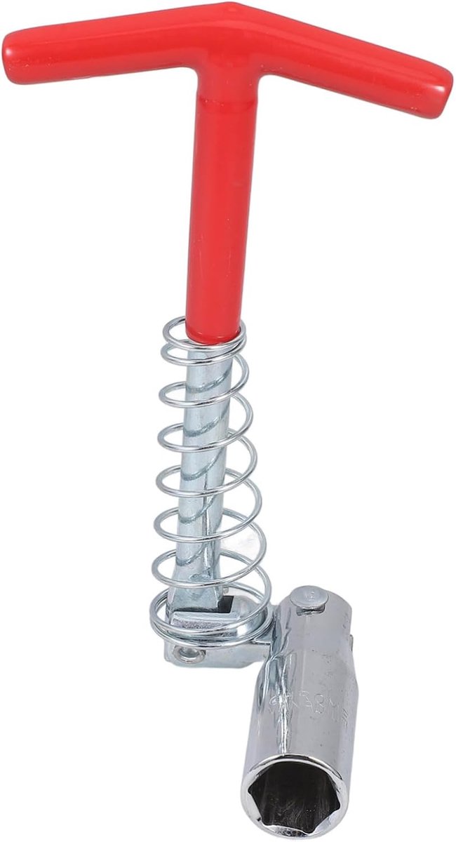Bougiesleutel T-handsleutel - Ontsteking gereedschap - Onderhoud motor - Stevige staalconstructie - 21.4 cm - Zilver