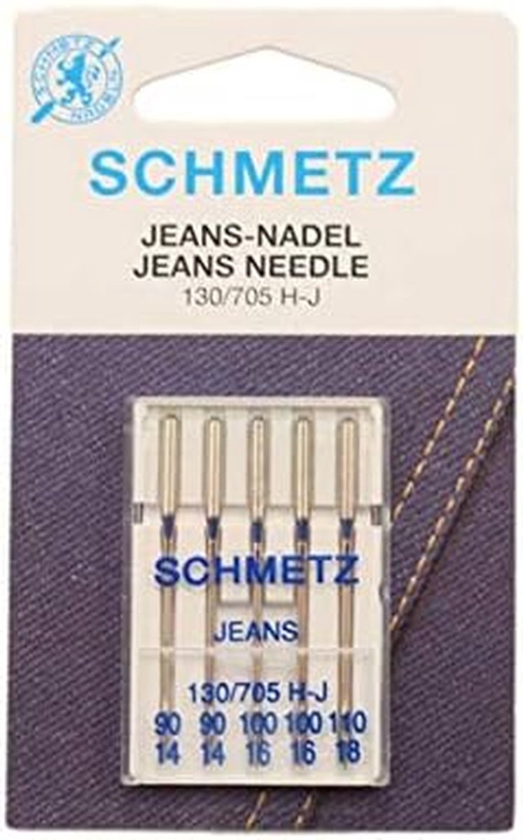 Jeans Naaimachine Naalden - Denim Naalden - Kleding Maken - Versterkte Punt - Maat 90-110 - Niet Van Toepassing
