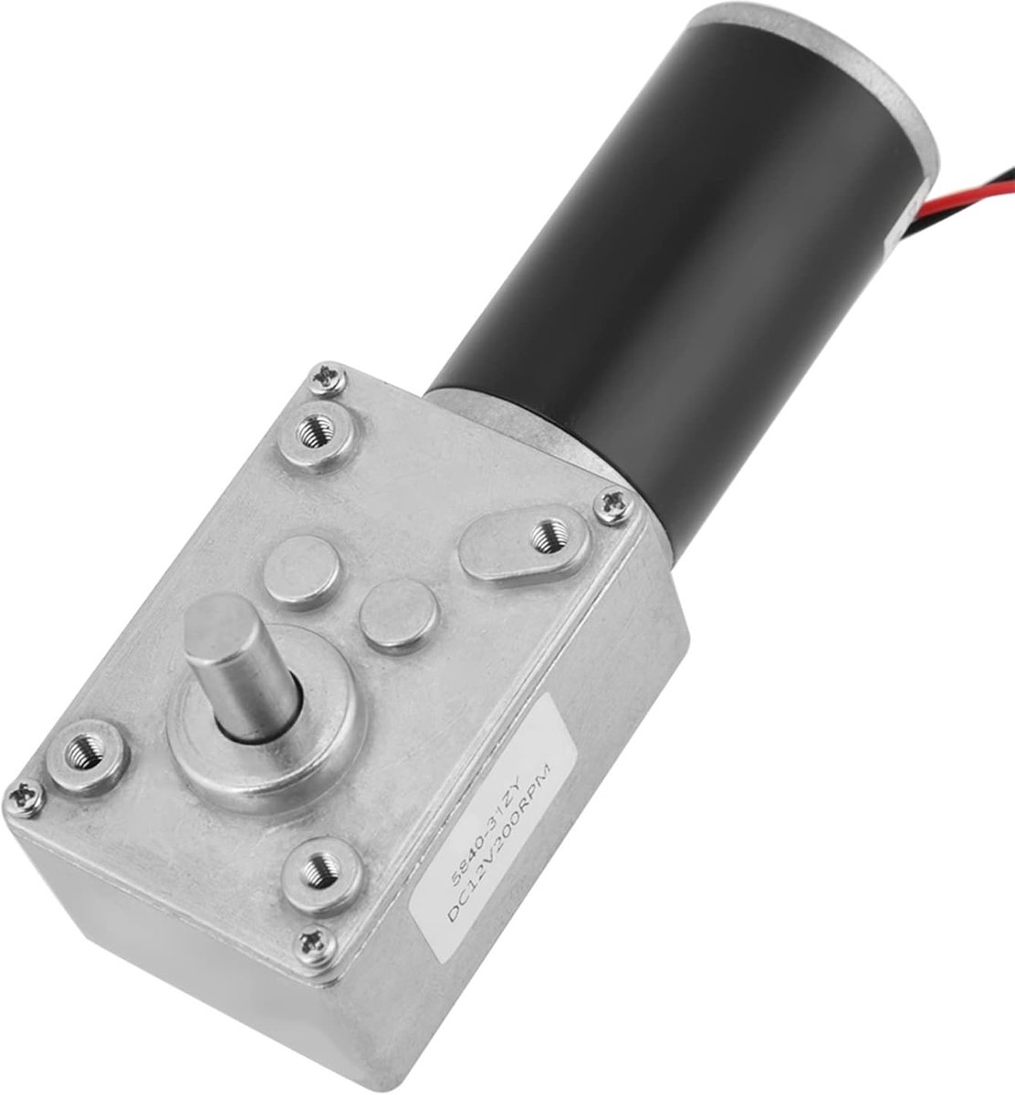 Wormmotor DC - Elektrische reductiemotor - Automatische apparaten - Hoog koppel - 12 V - Zilver
