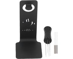 Koffie Naaldverdeler - Koffie Roerder Tool - Koffiebereiding Verbeteren - Magnetisch Verstelbaar Ontwerp - 6x 0.35mm Naalden - Zilver