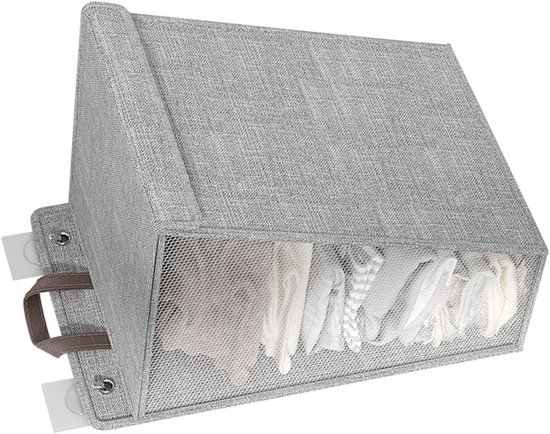 Wasmand Opvouwbaar - Vuile Kledingmand - Ruimte Besparen - Muurhangend Ontwerp - 43x35x2 cm - Grijs — afbeelding 4