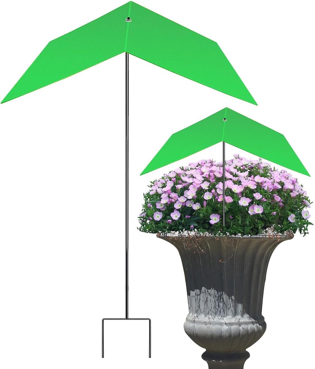 Plantenparaplu - Mini zonnescherm - Bescherming planten - UV-blokkerend materiaal - Ø 50 cm - Zwart