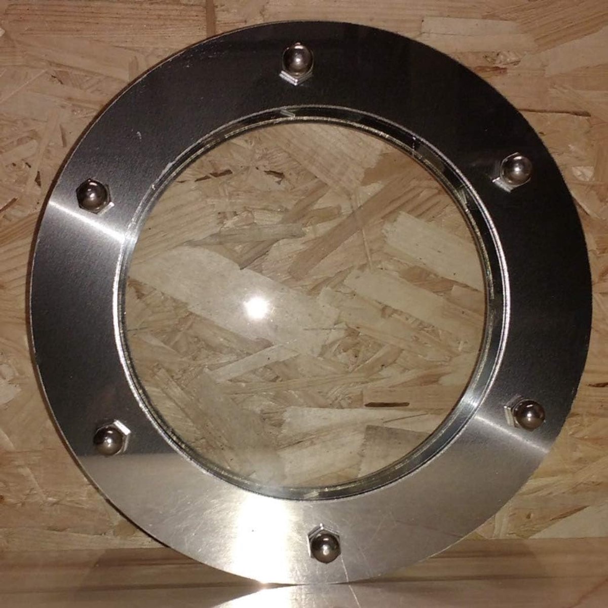 Rond raam - Scheepsraam interieur - Deur decoratie - Roestvrij staal - 230 mm diameter - Zilverkleurig