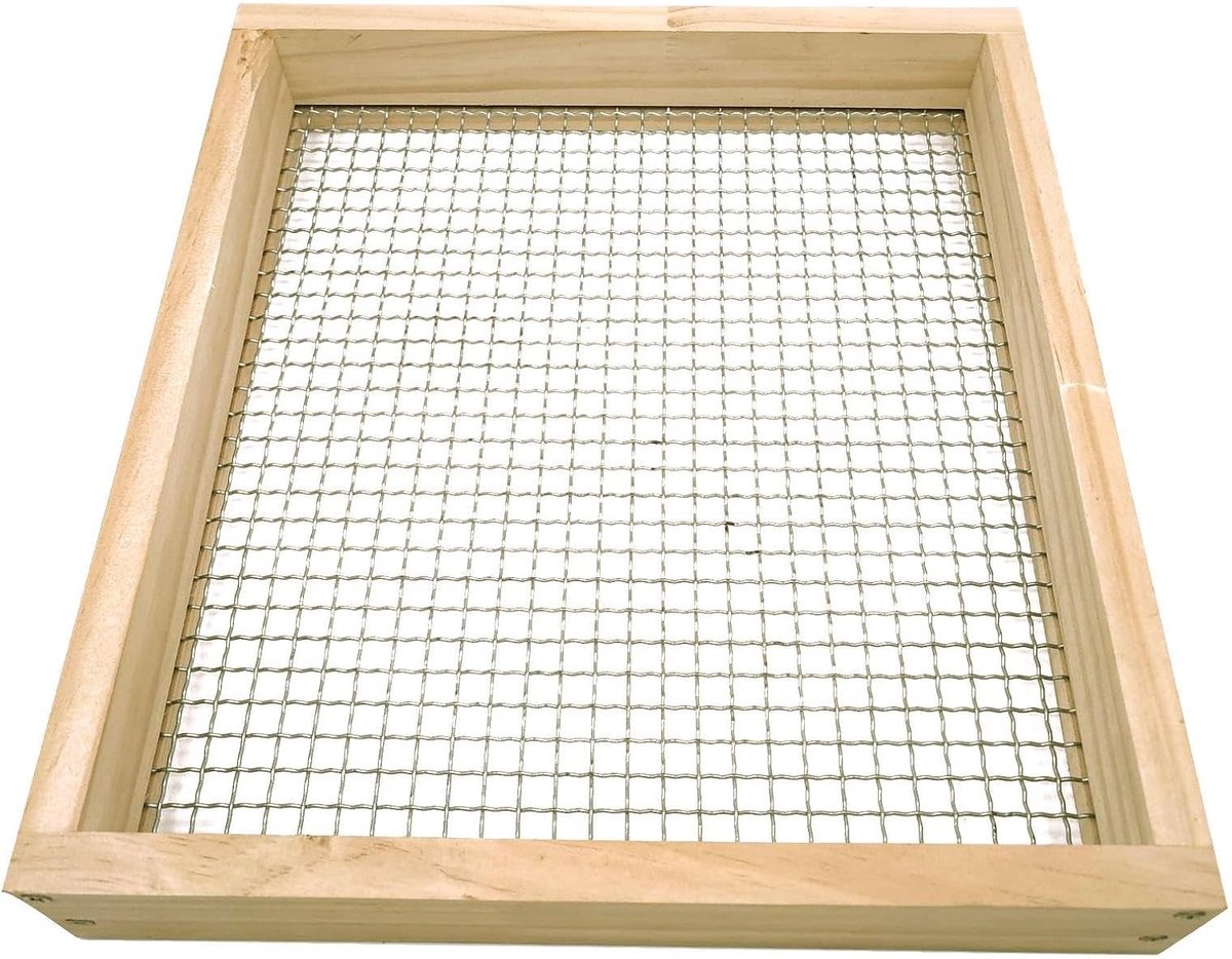 Tuin Bodemzeef - Steen Zeef - Compost Ziften - Houten Frame - 29 x 32.5 cm - Natuurlijk