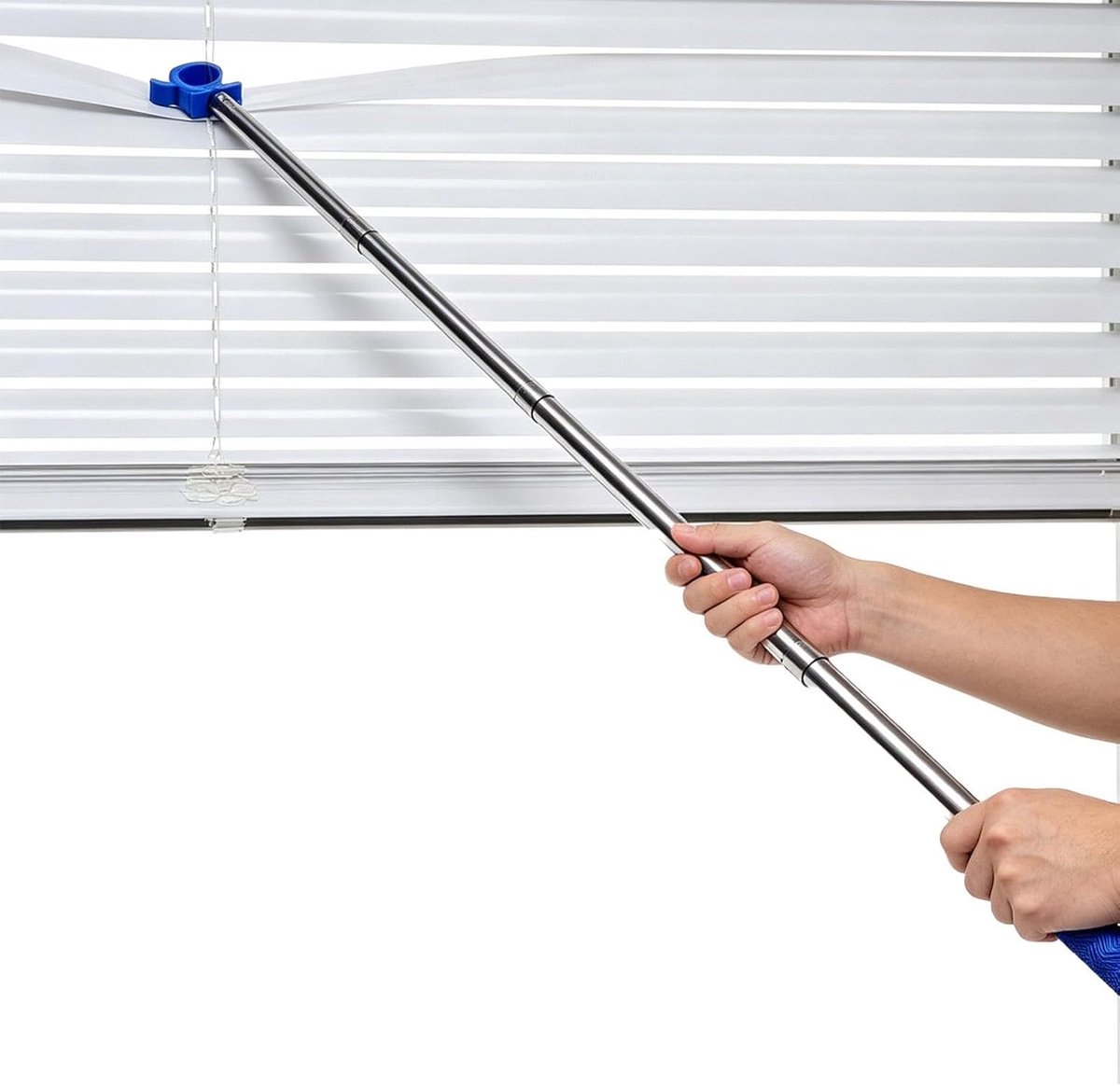 Raamopener Stang - Telescoopstang Jaloezieën - Ramen Openen - Roestvrij Staal - Tot 152 cm - Zilver