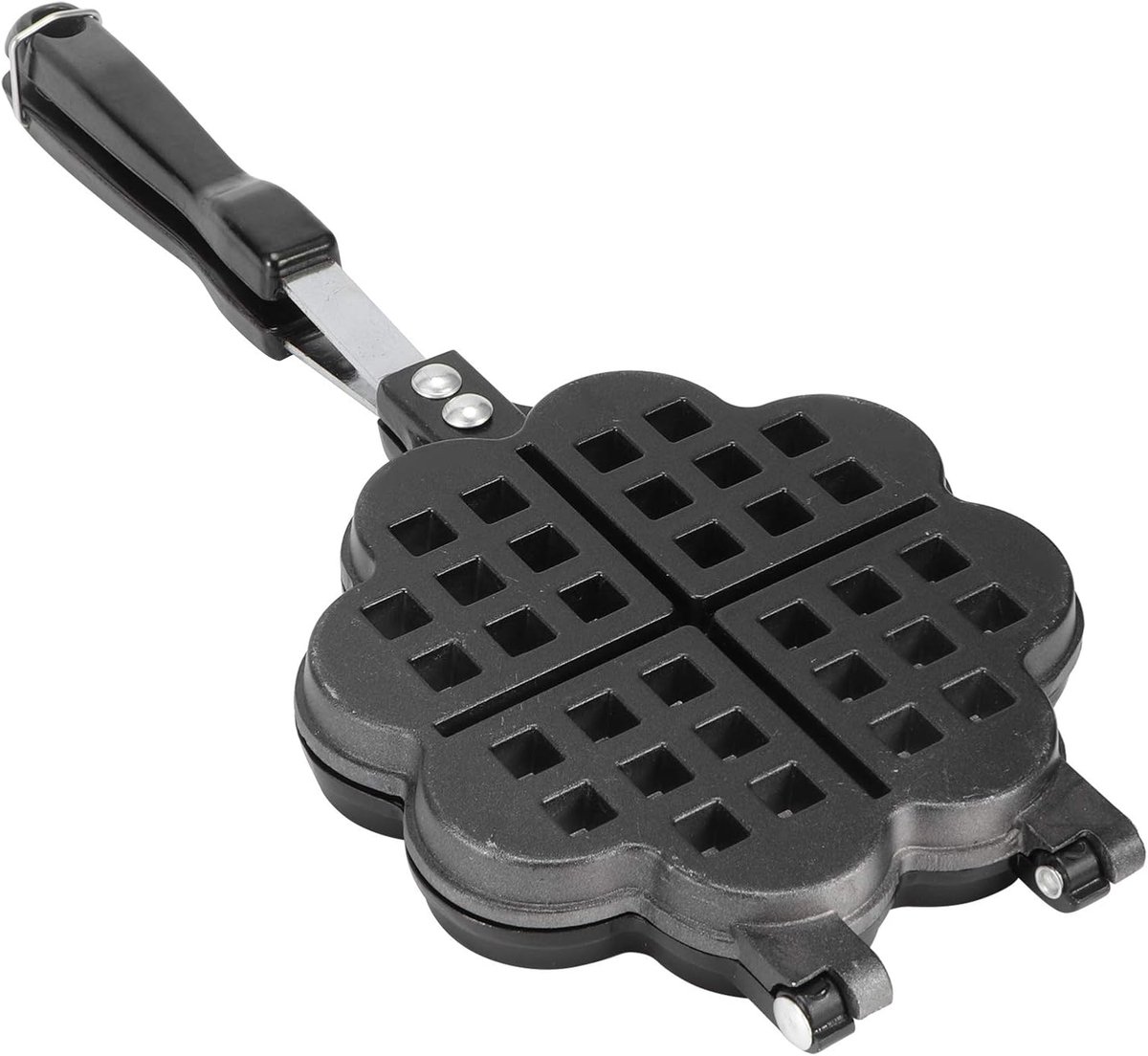 Wafelmaker Wafelijzer Pan Thuis Bakken Dubbelzijdig Ontwerp 36cm Lengte Zwart